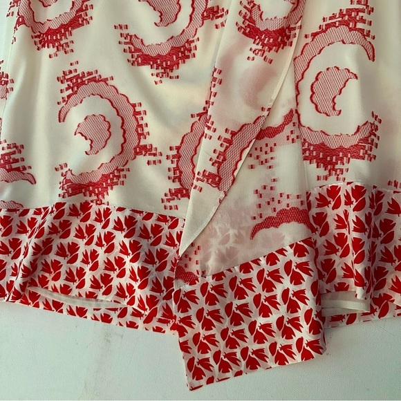 Diane Von Furstenberg Womens Size 2 Blouse Silk Cowl Neck Asymmetrical - Picture 6 of 16